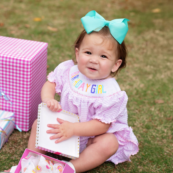 Smocked Birthday Girl Bubble