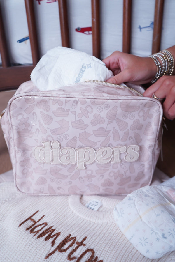 KenzKustomz Diapers XL Clear Coat Travel Bag 11x5x8 inches
