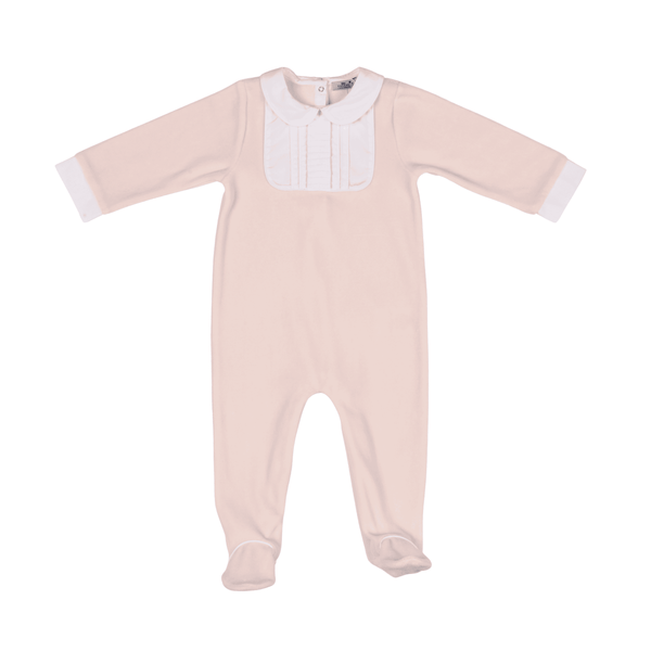 BELLA | Girls Pink Velour All-in-One