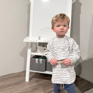 The Grayson Long Sleeve Bib - Brush Stripes