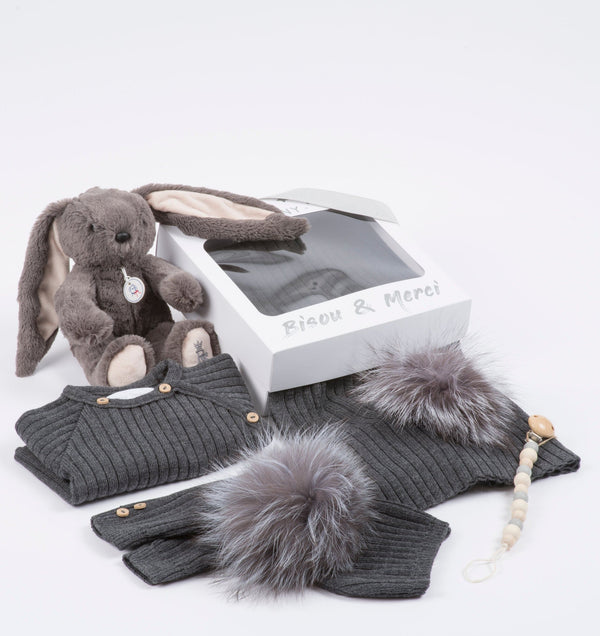 MAILLE LOVE | Boys Grey Knit Gift Set (5)