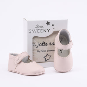 Girls Pink Leather Pre-Walker Shoes