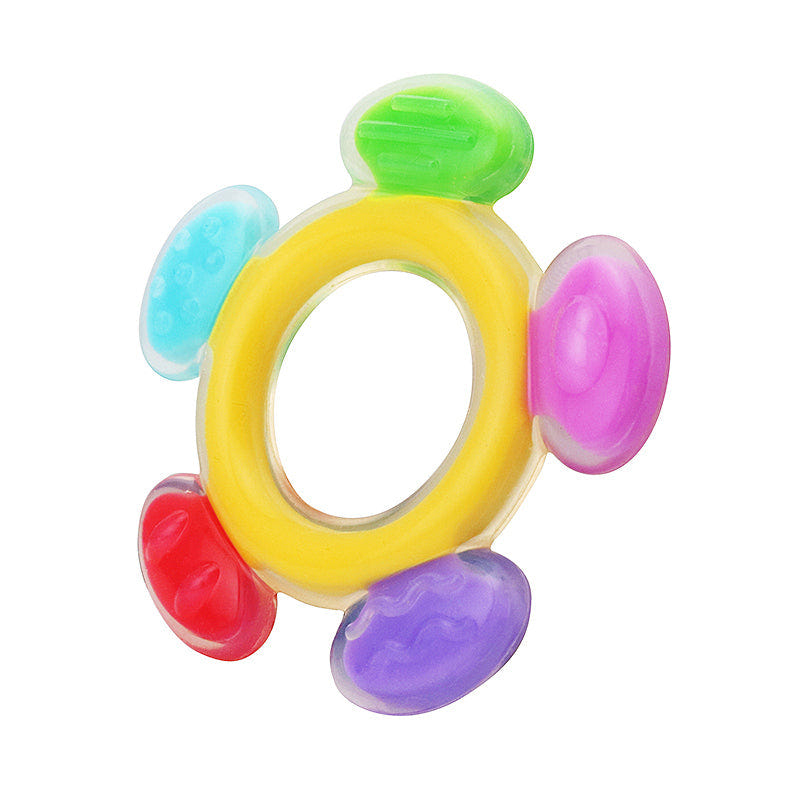 Haakaa Silicone Ferris Wheel Teether in vibrant colors for soothing baby's gums and promoting sensory play.