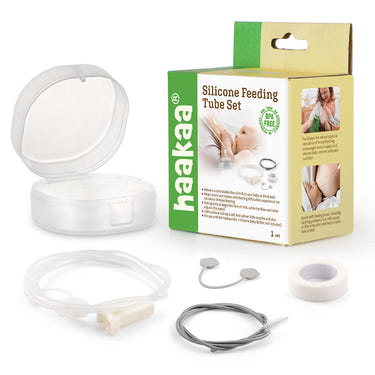 Haakaa Silicone Feeding Tube Set for easy and safe breastfeeding support.