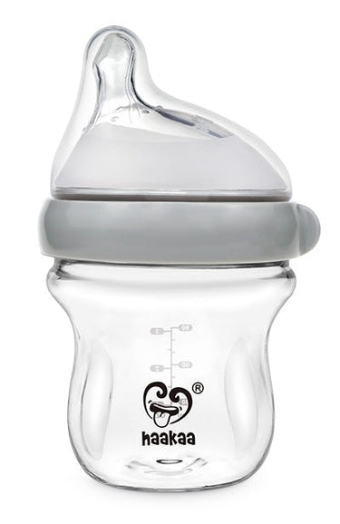 Haakaa Generation 3 Glass Baby Bottle 3 oz/90 ml - safe, eco-friendly feeding solution for infants.