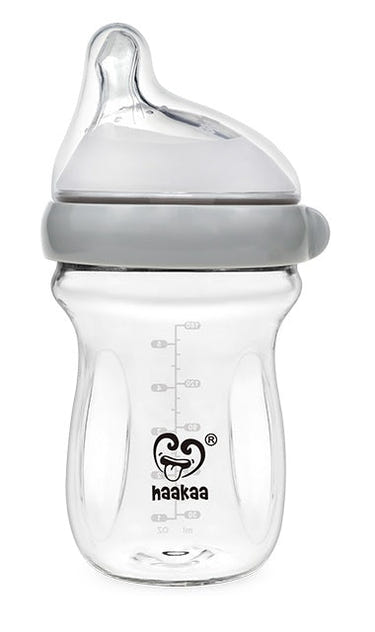 Haakaa Generation 3 Glass Baby Bottle 6 oz/160 ml - safe, eco-friendly feeding solution for infants.
