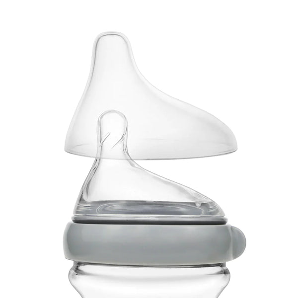 Haakaa Gen. 3 Orthodontic Nipple Replacement Cap for baby bottles, angle view, essential bottle accessory.