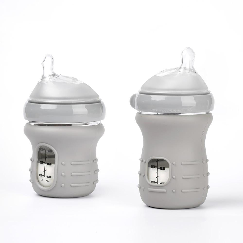 Haakaa Generation 3 Silicone Glass Bottle Cover - Durable, stylish accessory for baby bottles.