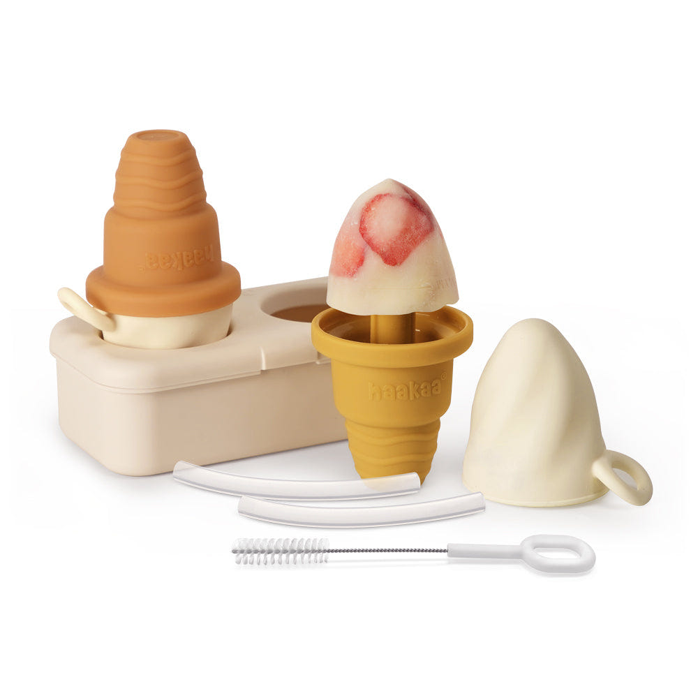 Haakaa Freeze-N-Sip Ice Cream Mould Set for fun and easy baby feeding. Perfect for homemade treats!