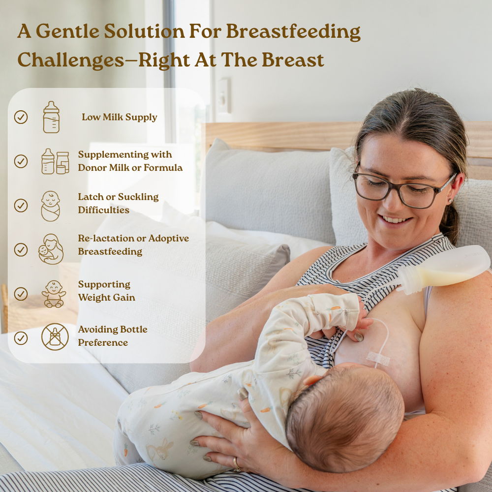 Haakaa Supplemental Feeding Tube & Pouch Set for easy and convenient breastfeeding support.
