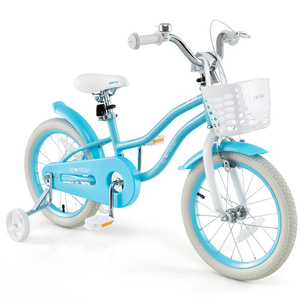 14/16/18 inch kids bike with dual brakes and adjustable seat, perfect for outdoor fun and safe riding. Angle 11 view.