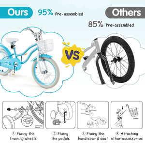 14/16/18 inch kids bike with dual brakes and adjustable seat, perfect for outdoor fun and safe riding adventures.