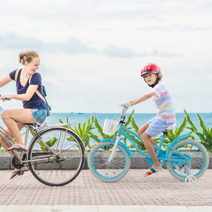 14/16/18 inch kids bike with dual brakes and adjustable seat, shown at angle 18, perfect for young riders.