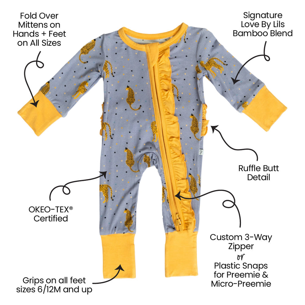 Birthday 2024 Bamboo Ruffle Convertible Footie (2T-4T)