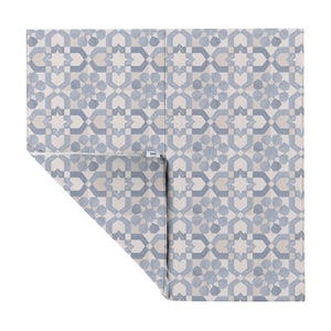 Blue Tile Vegan Leather Play Mat for babies, soft and stylish for safe playtime.