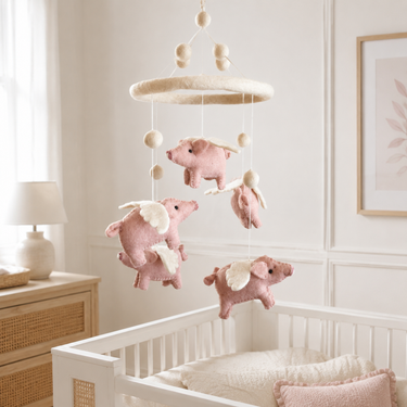 Felt Baby Mobile - Flying Pig