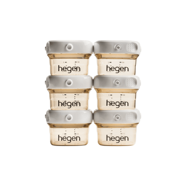 Hegen PCTO™ 60ml/2oz Breast Milk Storage Containers, PPSU, 6-Pack for safe and convenient milk storage.