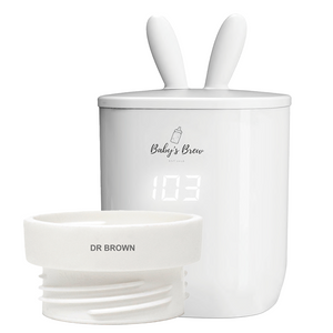 Portable bottle warmer with one adapter, shown from angle 4, perfect for on-the-go feeding.