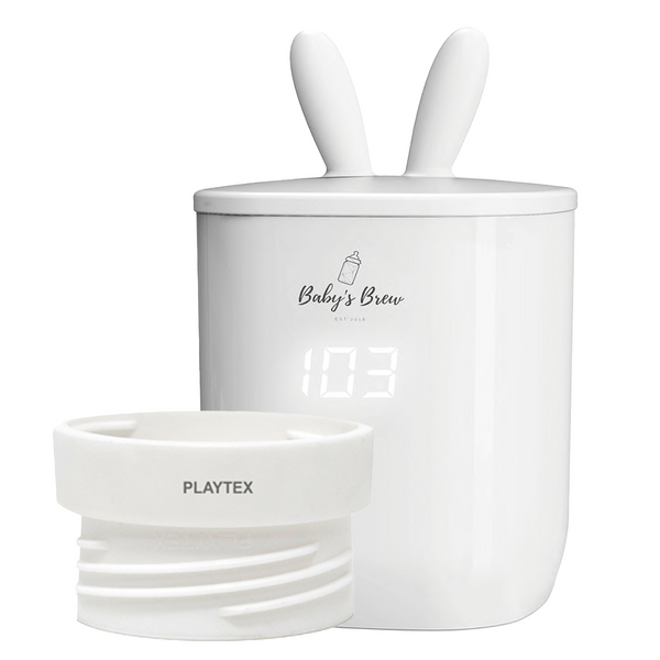 Portable bottle warmer with one adapter, shown at angle 7, perfect for on-the-go feeding.