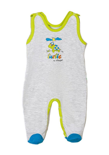 Boys sleeveless turtle bodysuit for babies, perfect for warm weather and playful outings.