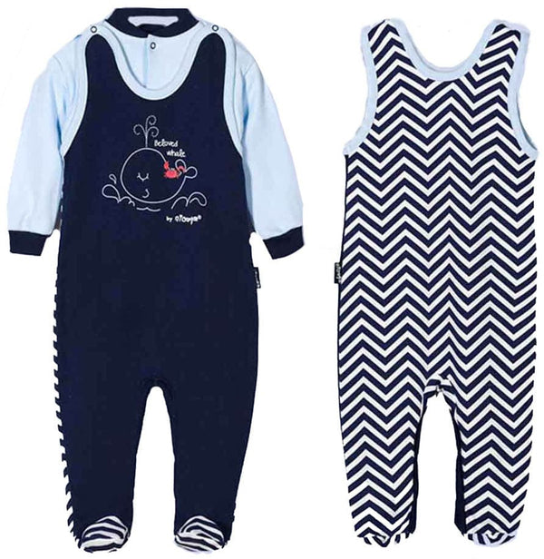 Boys sleeveless bodysuit featuring a cute whale design, perfect for warm weather and playful outings.