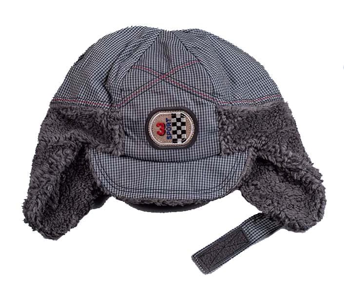 Boys winter trapper hat in sporty design, perfect for keeping warm and stylish in cold weather.
