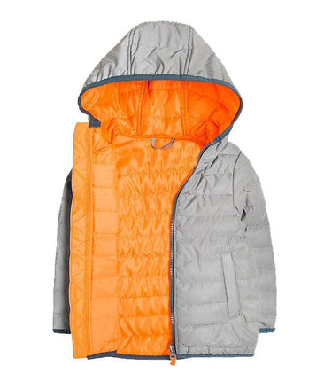 Boys reflective puffer jacket, perfect for warmth and safety in cold weather. Ideal for coats and parkas collection.