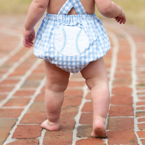 Blue Baseball Sunsuit