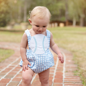 Blue Baseball Sunsuit