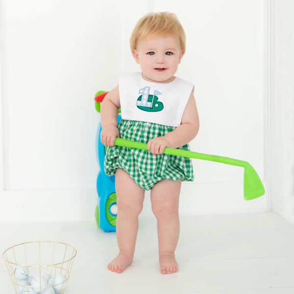 Hole-In-One First Birthday Boys Reversible Golf Bubble