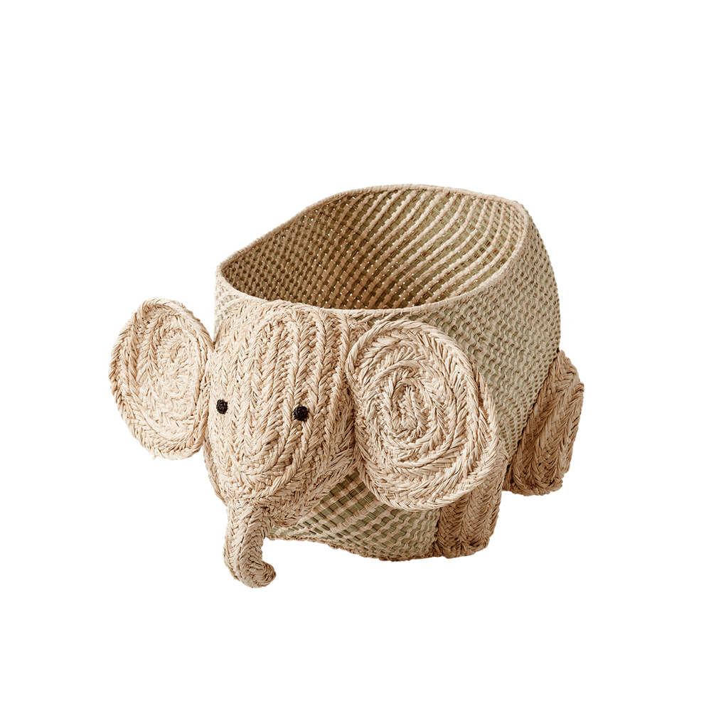 Raffia Elephant Seagrass Storage Basket - Natural