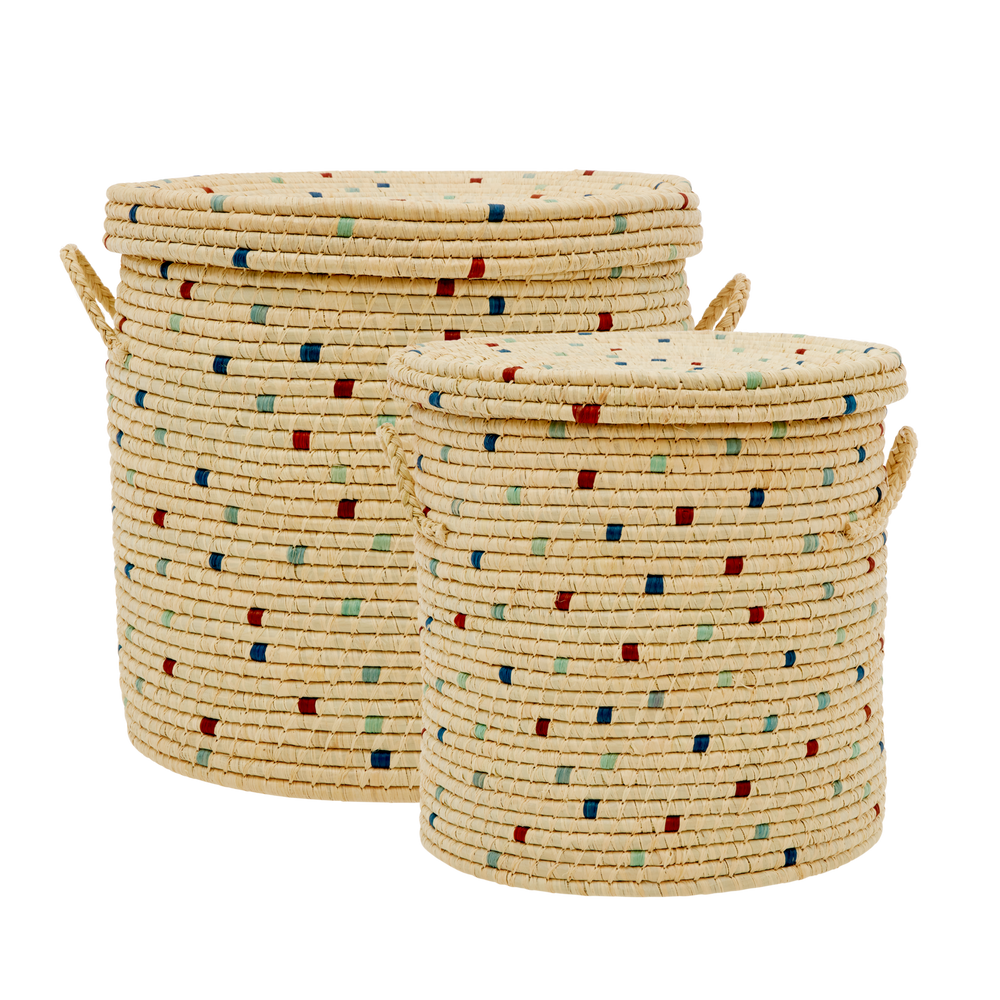 Large Round Raffia Basket- set of 2