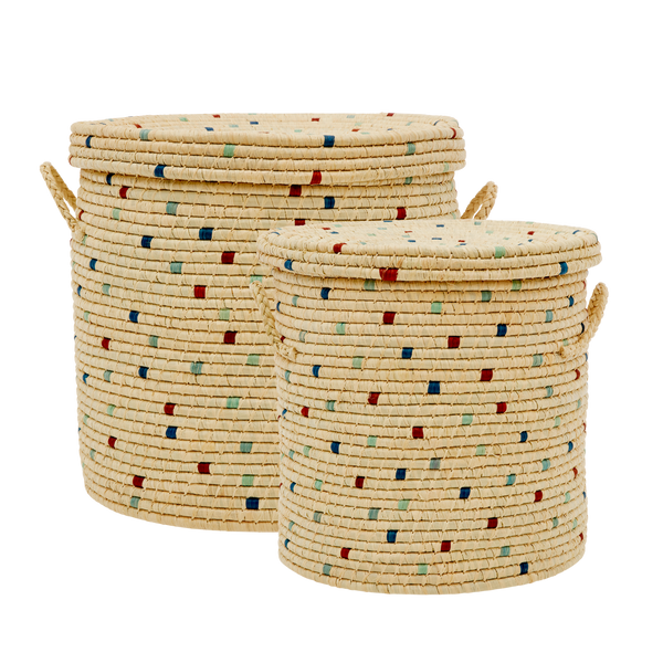 Large Round Raffia Basket- set of 2