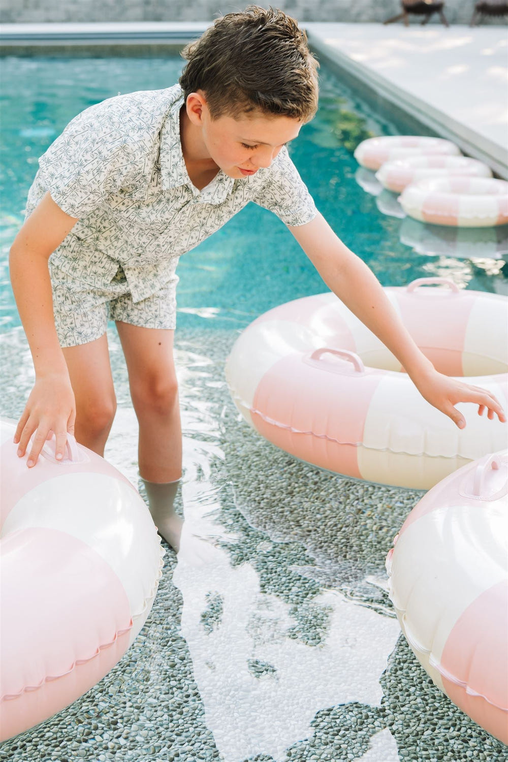 Palm Tree Linen Cotton Shorts - MOOGCO Baby