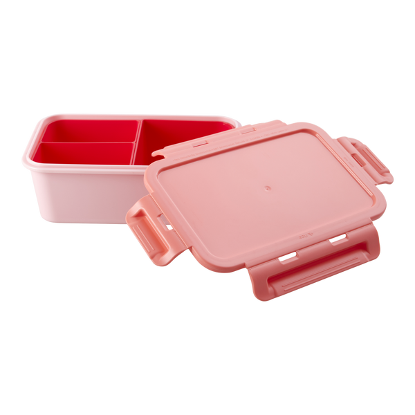 Large Square Lunchbox with 3 Inserts - Pink Print