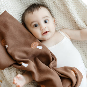 Luxury Knit Mushroom Swaddle Baby Blanket