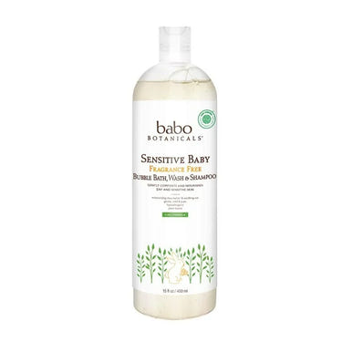 Babo Botanicals Baby Shampoo & Wash, 15 oz - Gentle tear-free cleanser for delicate skin and hair.