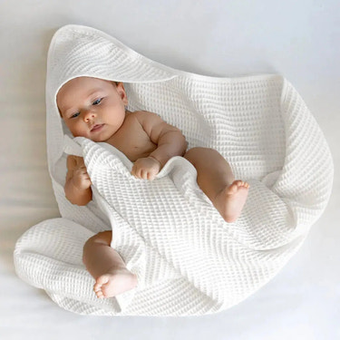 Bamboo Waffle Hooded Baby Towel