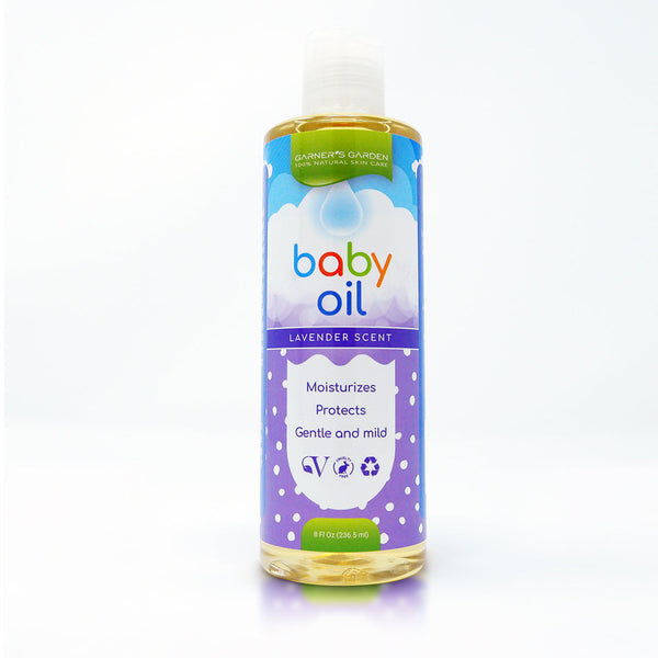 Moisturizing baby oil in a bottle, perfect for gentle skincare and hydration for your little one's delicate skin.