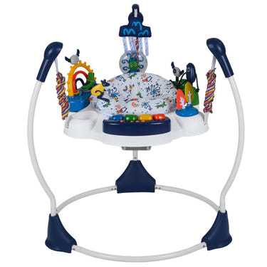 Baby Activity Center Jumper and Bouncer with 6 Toys, Lights, and Music - Blue, perfect for playtime fun.
