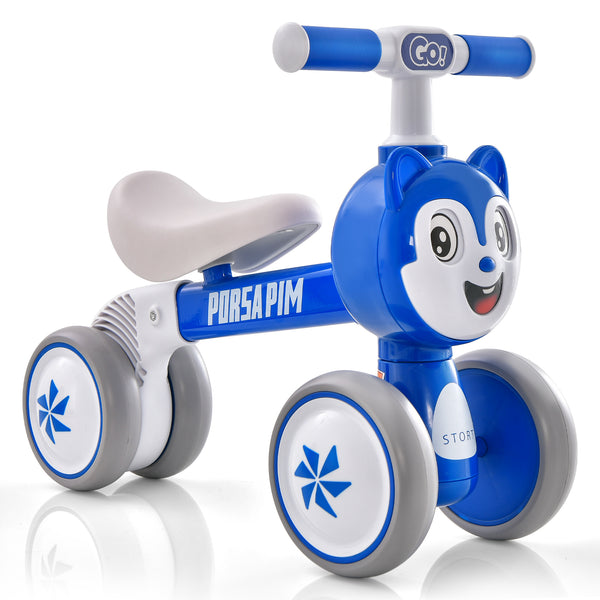 Baby Balance Bike No Pedal Lightweight Infant 4 Wheels Baby Bicycle