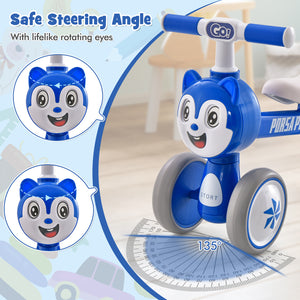 Baby Balance Bike No Pedal Lightweight Infant 4 Wheels Baby Bicycle