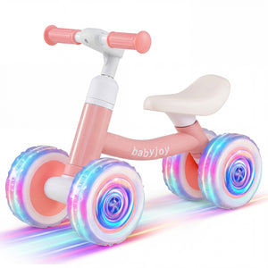 Baby Balance Bike with Adjustable Handlebar and Seat with Lighting Wheels