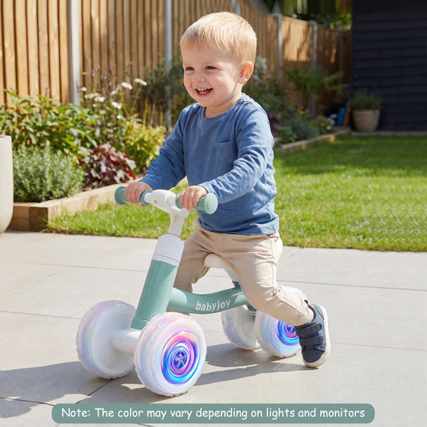 Baby Balance Bike with Adjustable Handlebar and Seat with Lighting Wheels
