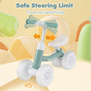 Baby Balance Bike with Adjustable Handlebar and Seat with Lighting Wheels