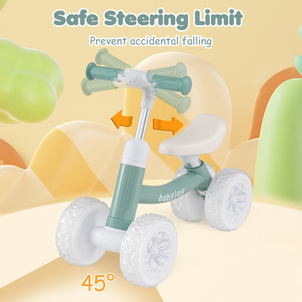 Baby Balance Bike with Adjustable Handlebar and Seat with Lighting Wheels