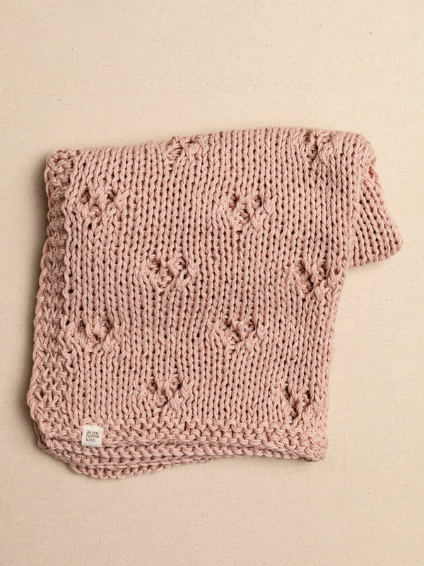 Baby Blanket Hand-Knitted Pointelle