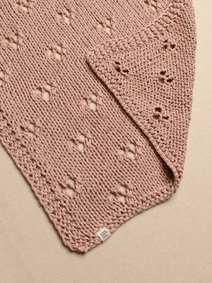 Baby Blanket Hand-Knitted Pointelle