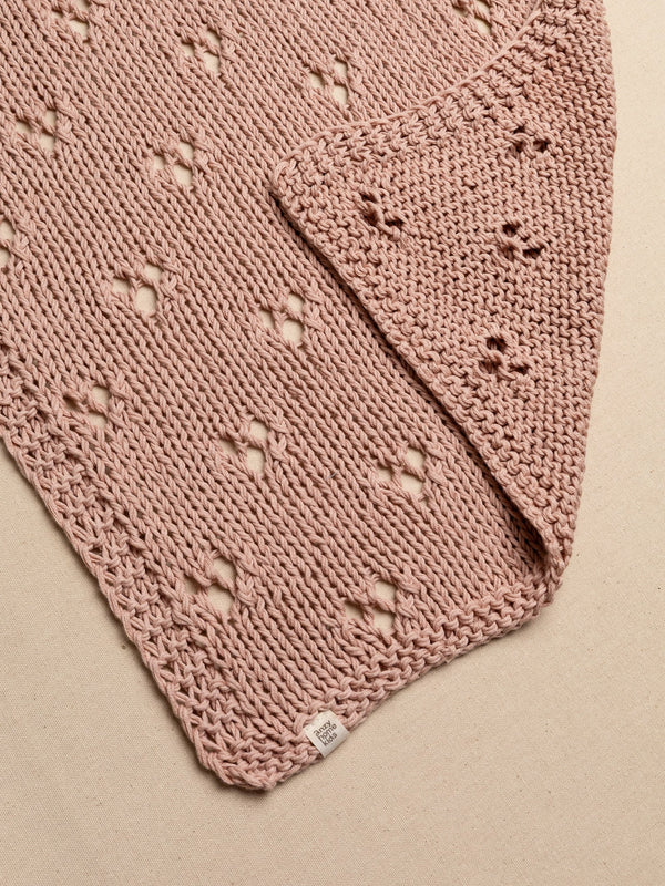 Baby Blanket Hand-Knitted Pointelle