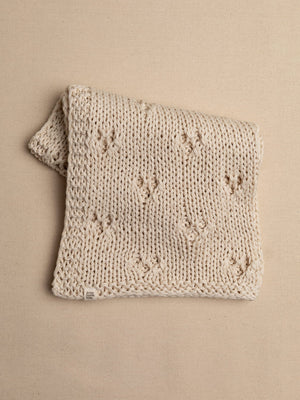 Baby Blanket Hand-Knitted Pointelle